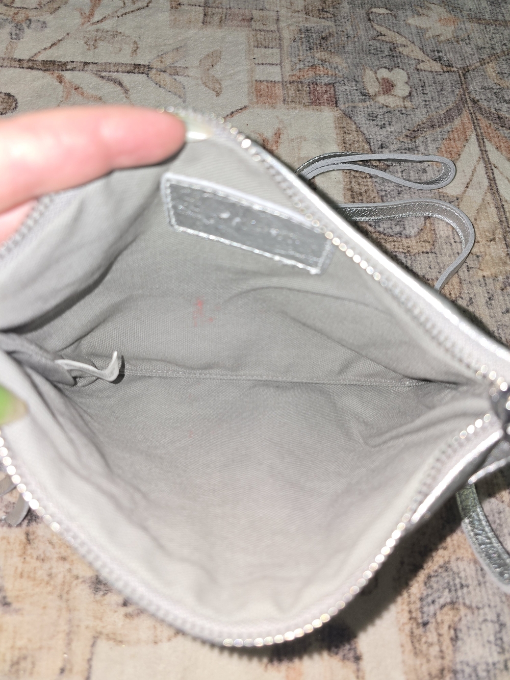 Clarks Metallic Silver Crossbody Bag with Multiple Zips - Picture 3 of 7